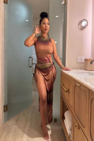 Metallic Maxi Dress