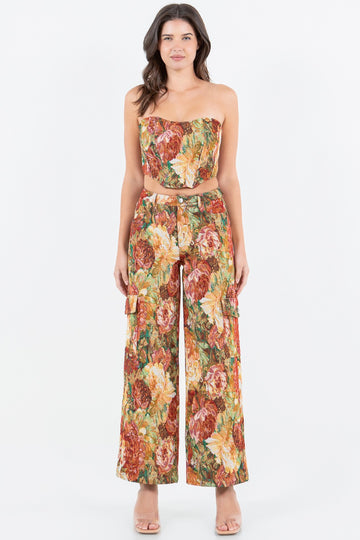 Wide Leg Printed Pant