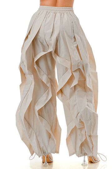 Wide Leg Dramatic Ruffle Jogger
