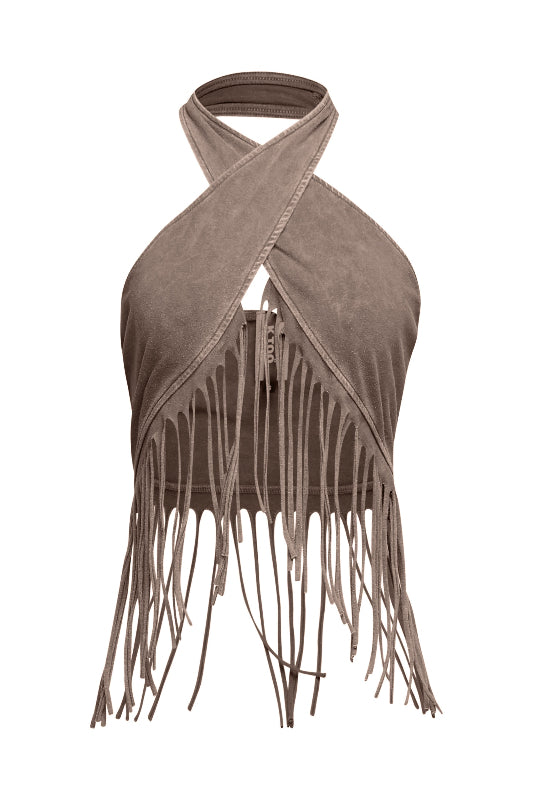 Fringe Halter Top