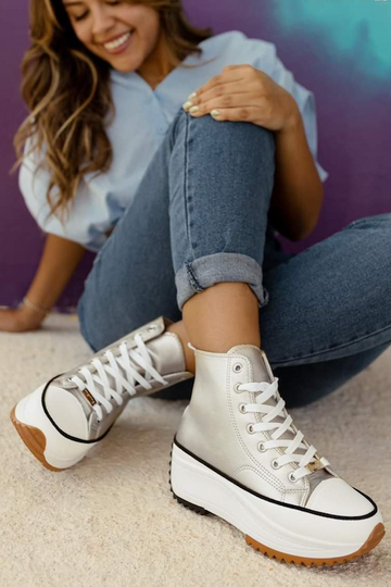 High Rise PU Sneaker GOLDEN ROAD TRADING INC