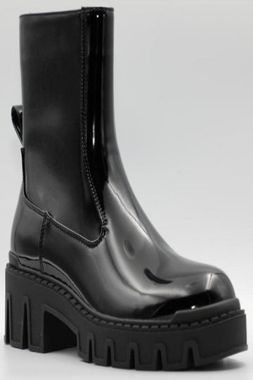 Lug Sole Chunky Heel Boots