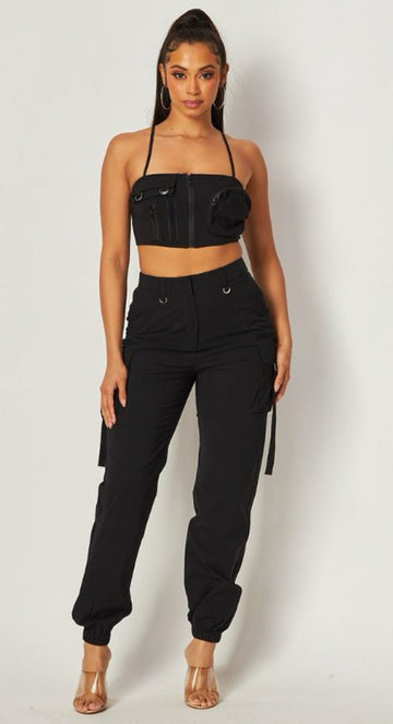 Cargo Crop Tank Top & Jogger Pant Set