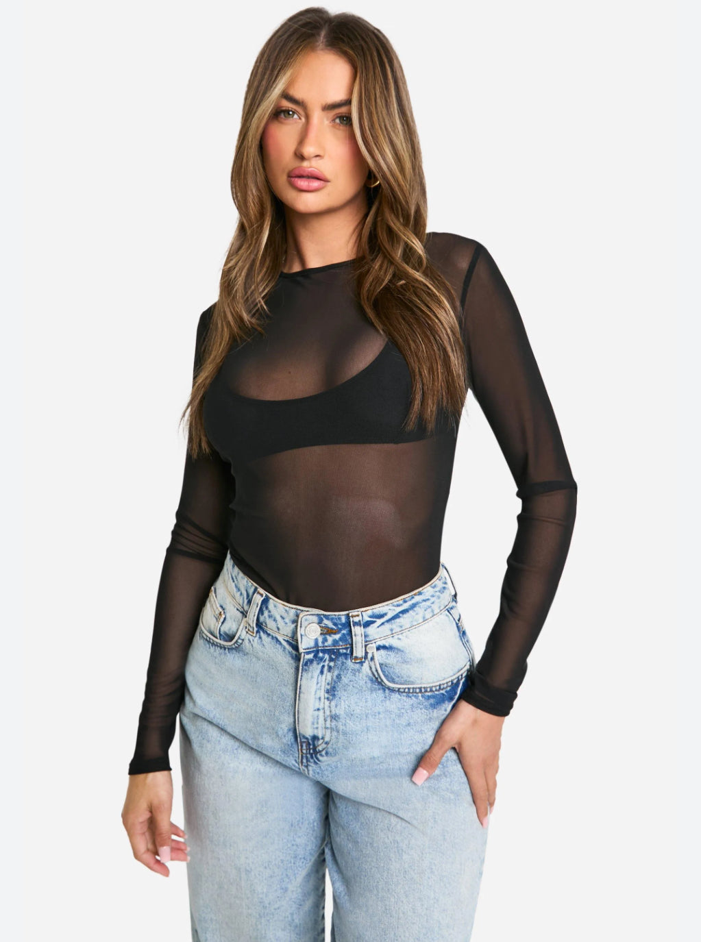Mesh Long Sleeve Top