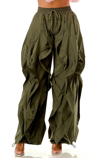Wide Leg Ruffle Jogger