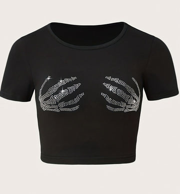 Graphic Rhinestone Graphic T-Shirt