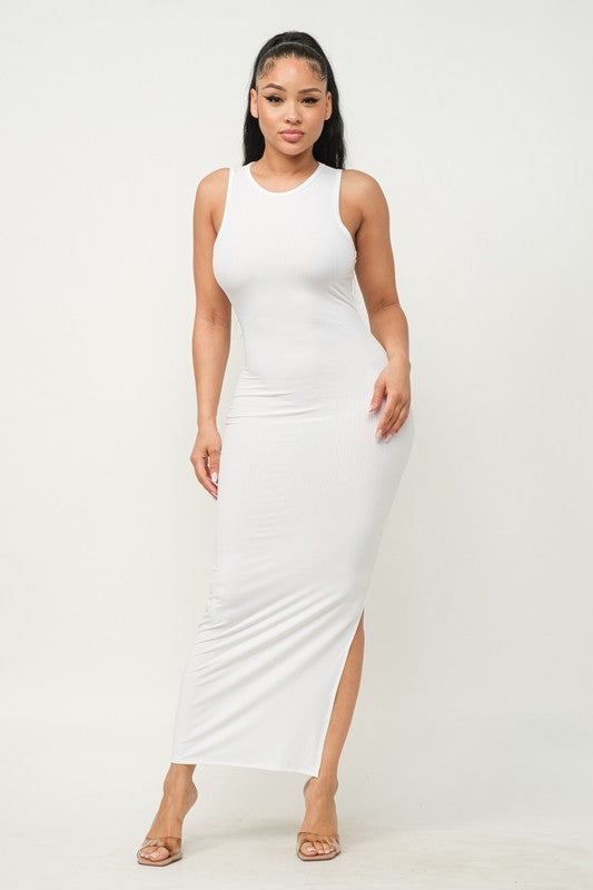 Sleeveless Side Slit Bodycon Dress