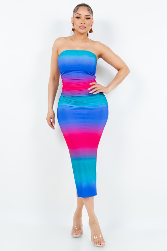 Tube Shirred Dress