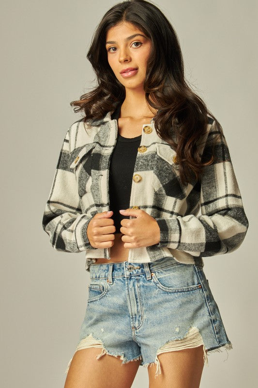 Cropped Flannel Shacket