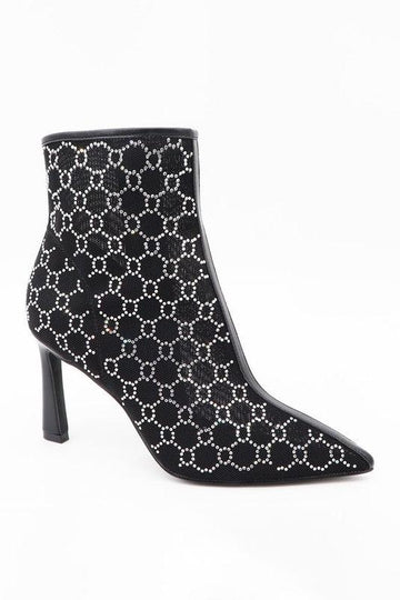 Rhinestone Mesh Bootie