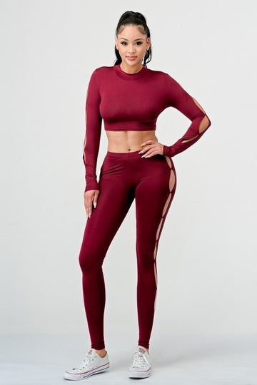 Shape Black Snatched Rib Cut Out Side Leggings