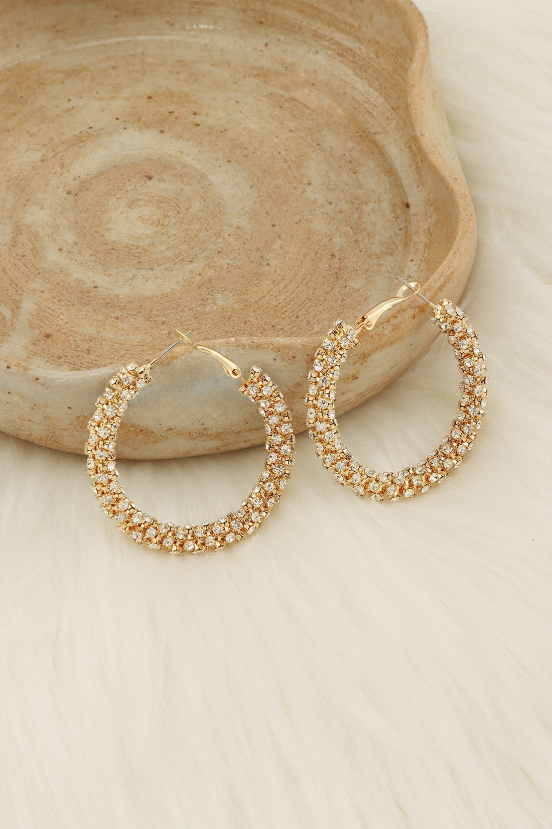 Full Rhinestone Coated Hoop Earring