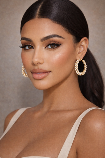 Full Rhinestone Coated Hoop Earring