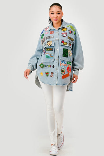 Denim Shirt with Patches