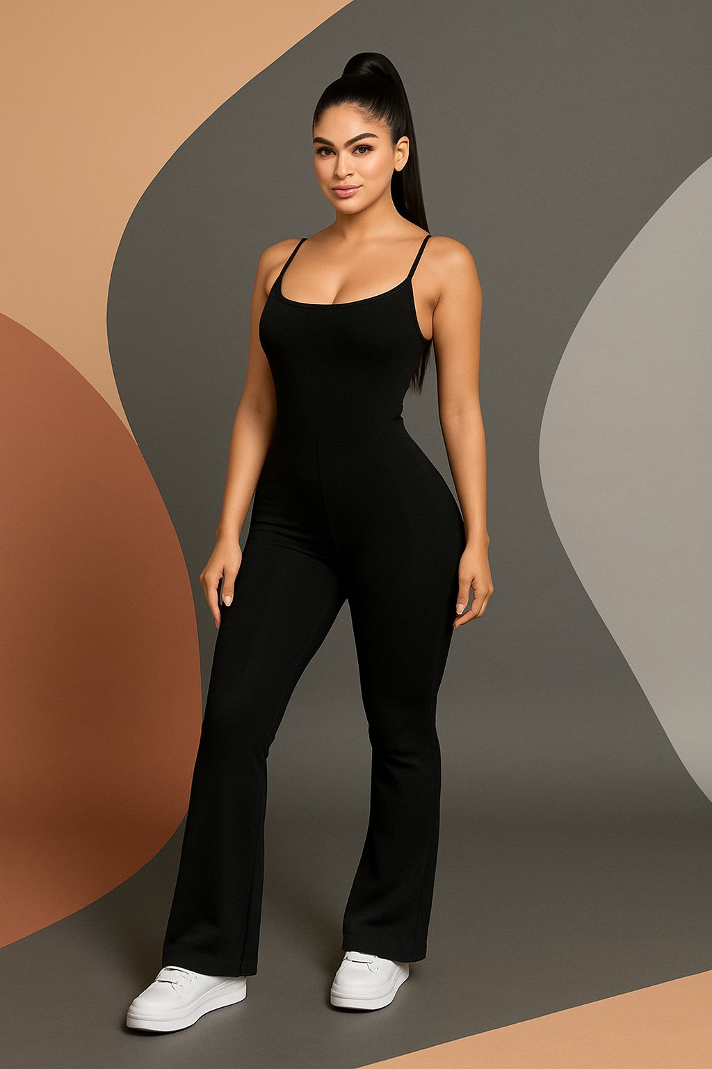 Sculpted Flare Jumpsuit