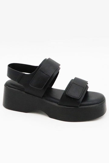 Double Velcro Strap Slinge Wedge Sandal