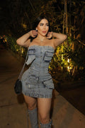 Denim Mini Dress QUEEN MANIA