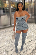 Denim Mini Dress QUEEN MANIA