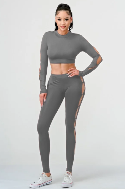 Shape Black Snatched Rib Cut Out Side Leggings