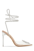 Pointed Toe Upper Rhinestone Buckle Heel OLI J INC