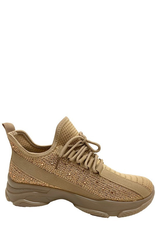 Rhinestone Low Top Sneakers GOLDEN ROAD TRADING INC