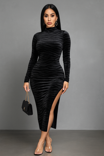 Velvet Tiger Print Dress