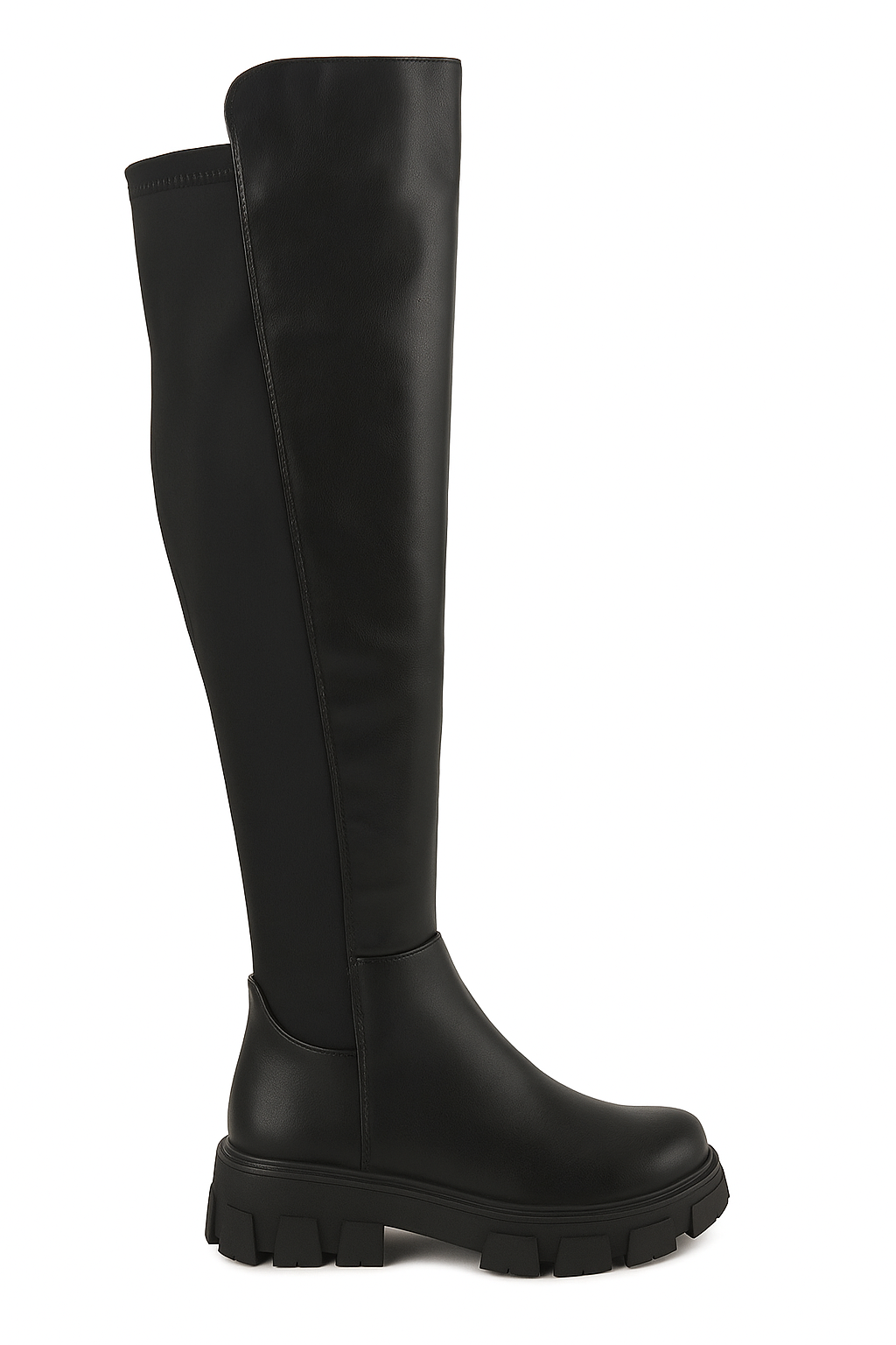 Stretchy PU OTK Boots