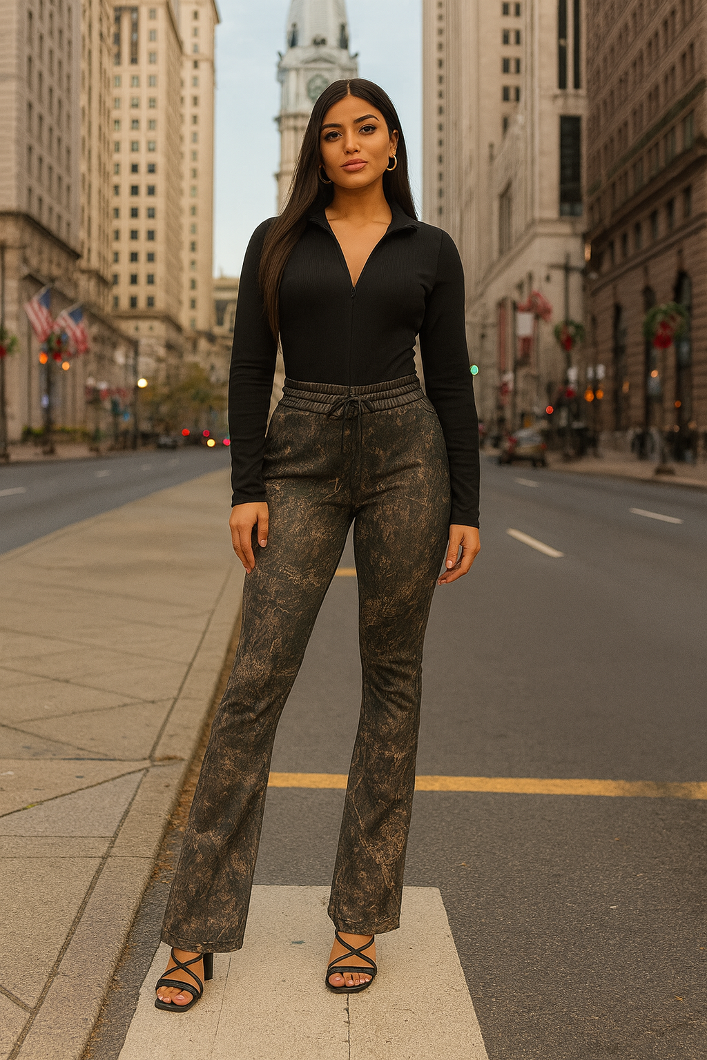 Print stacked Pants