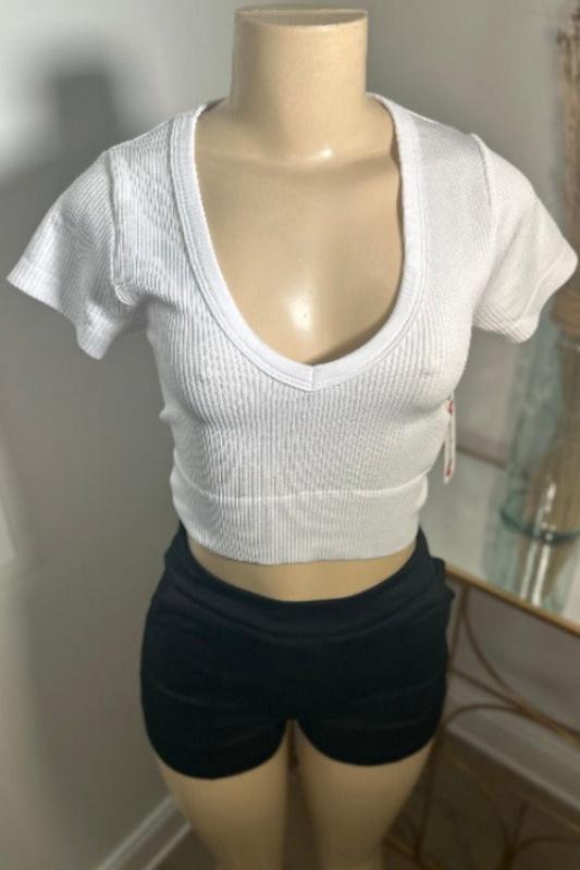 Seamless Wide Deep v Neck Top EHL IMPORTS