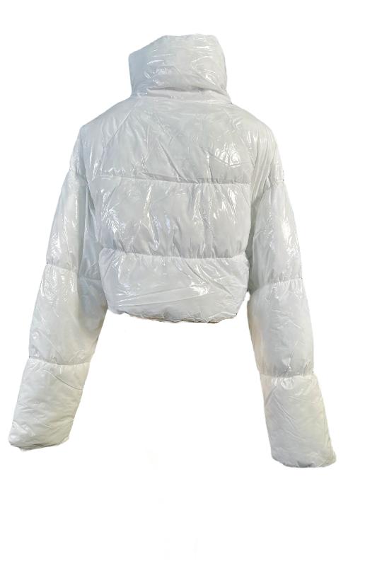 Shiny Nylon Quilted Crop Puffer 26 INTERNATIONAL