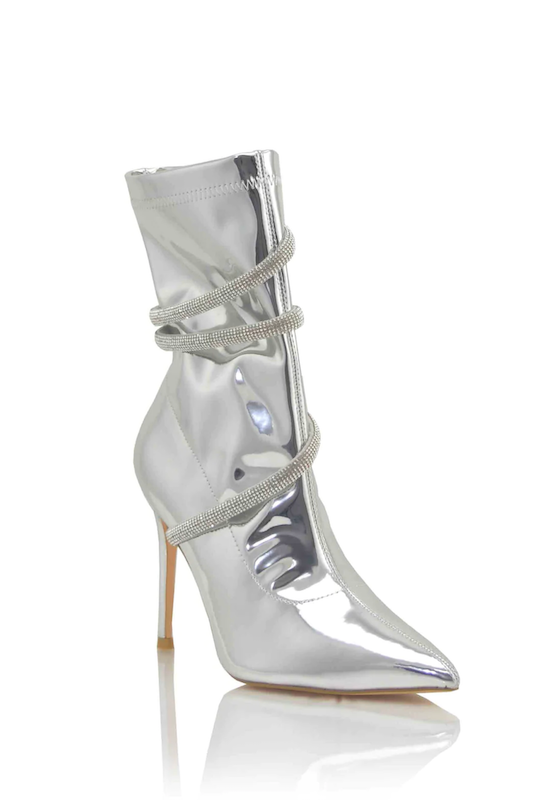 Over the Ankle Wrapped Rhinestone Bootie OLI J INC