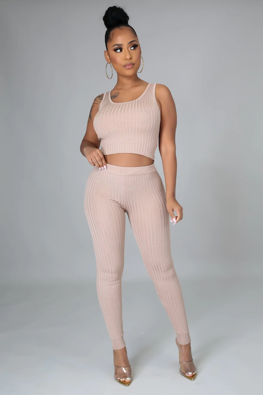 Sleeveless Crop Top And Leggings Sets DAISY