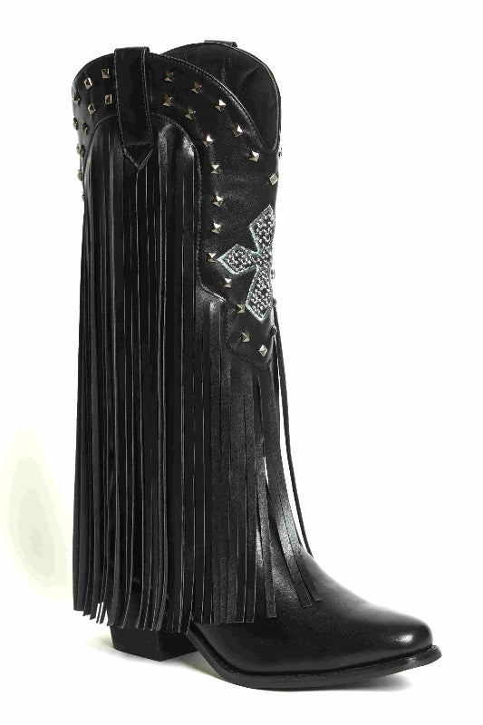 Tassel Fringe Layer Cowboy Western Boots