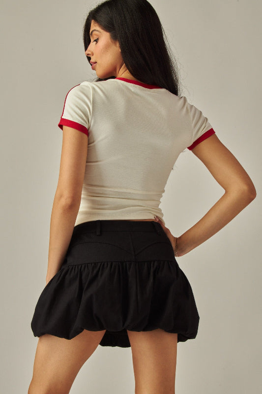 Elevate your casual wardrobe with this versatile denim  mini skirt skort.