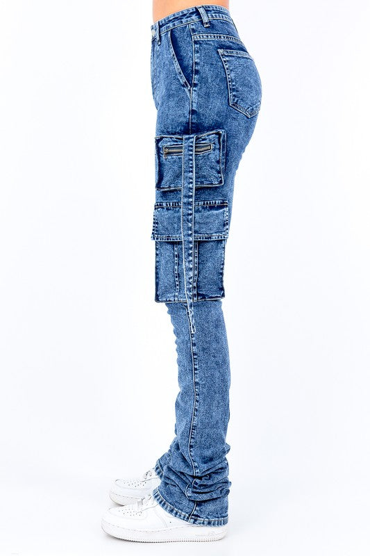 Acid Washed Stacked Skinny Jeans