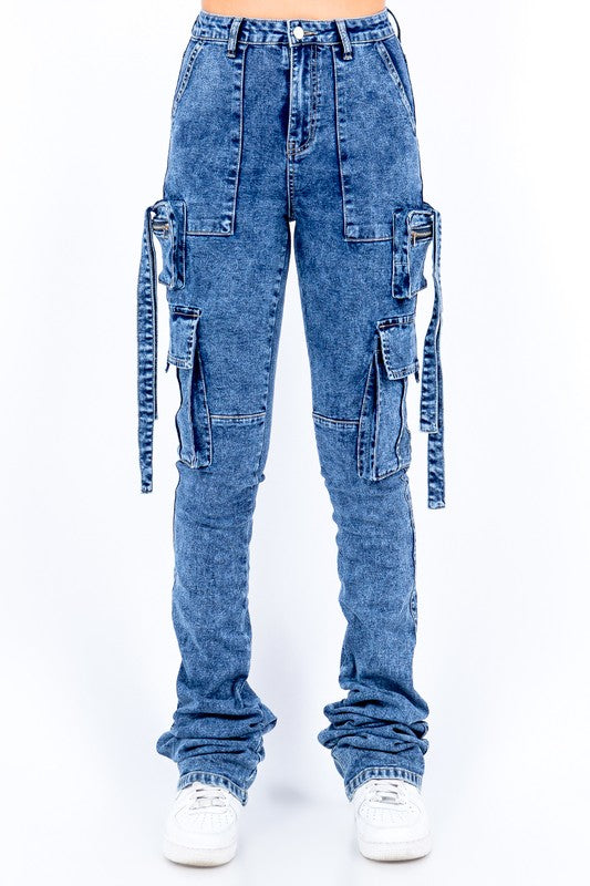 Acid Washed Stacked Skinny Jeans