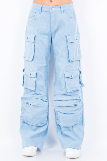 High Waist Wide Leg Pocket Pants