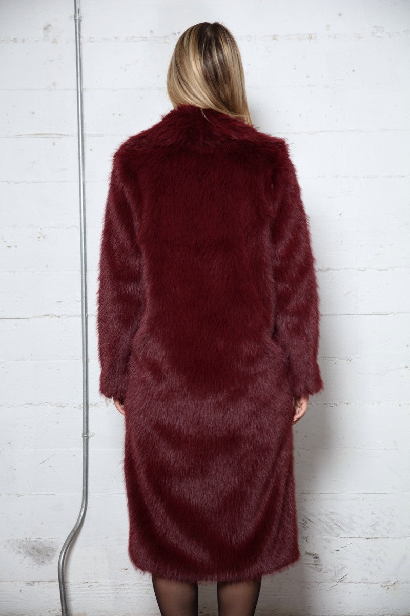 Long Hair Faux Fur Overcoat
