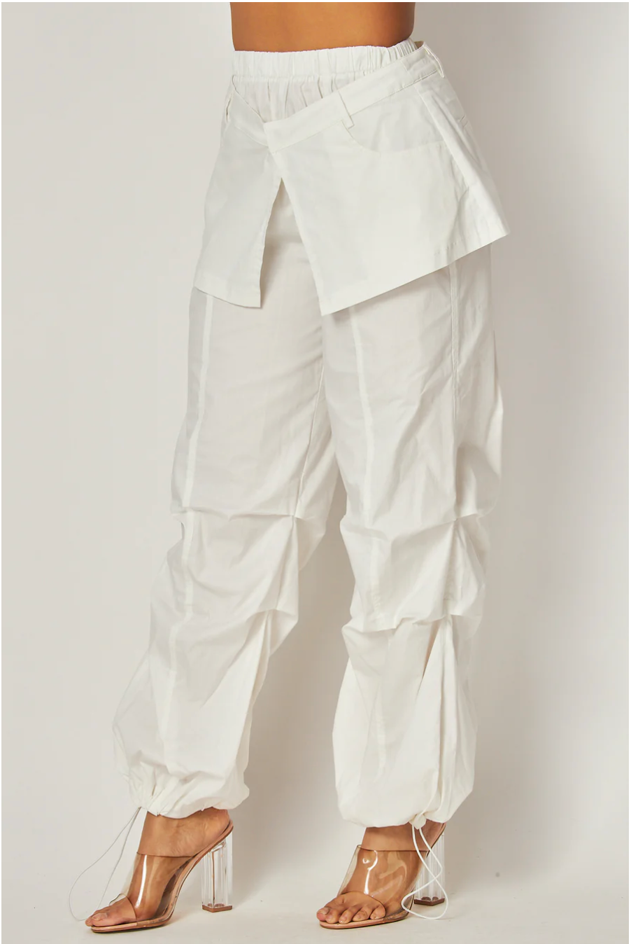 Loving On Me Layered Ruched Skirt Cargo Pants