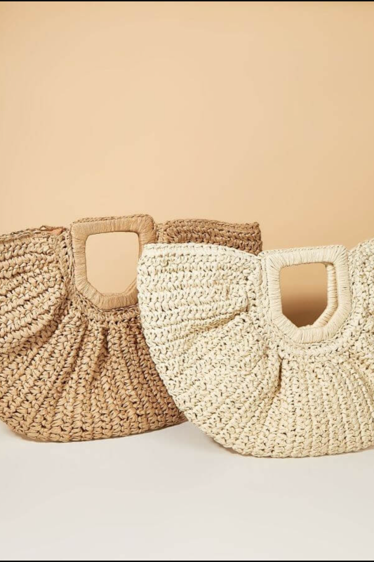 Round Shape Straw Tote Bag