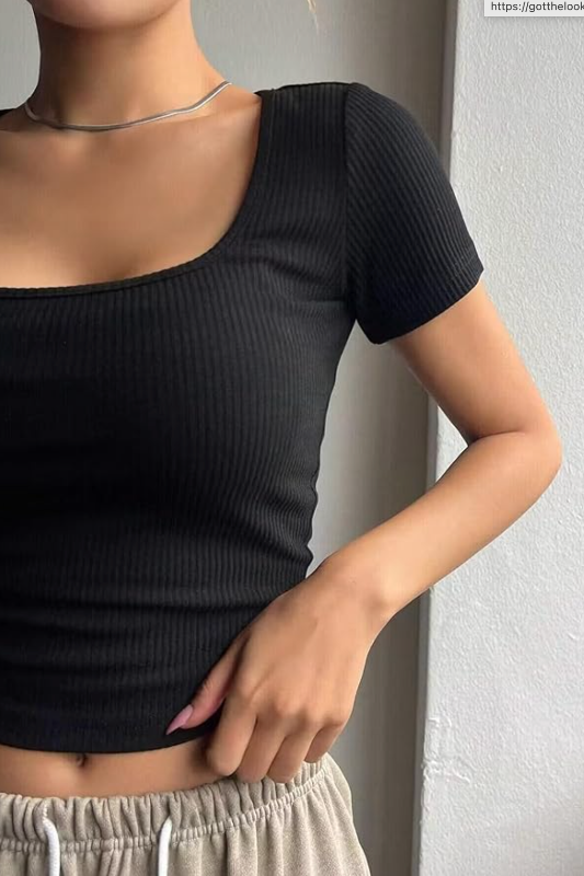 Seamless Rib Square Neck Top