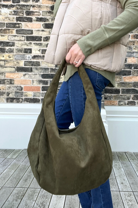 Slouchy Suede Shoulder Bag