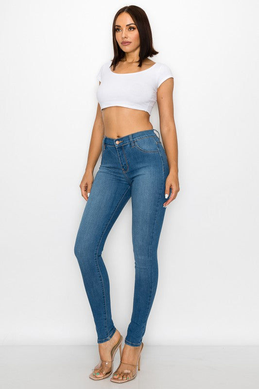 High Rise Skinny 2 Pocket Jeans ENCORE JEANS.CORP