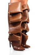 Folded On Me Leather Boots KIMERA INTERNATIONAL