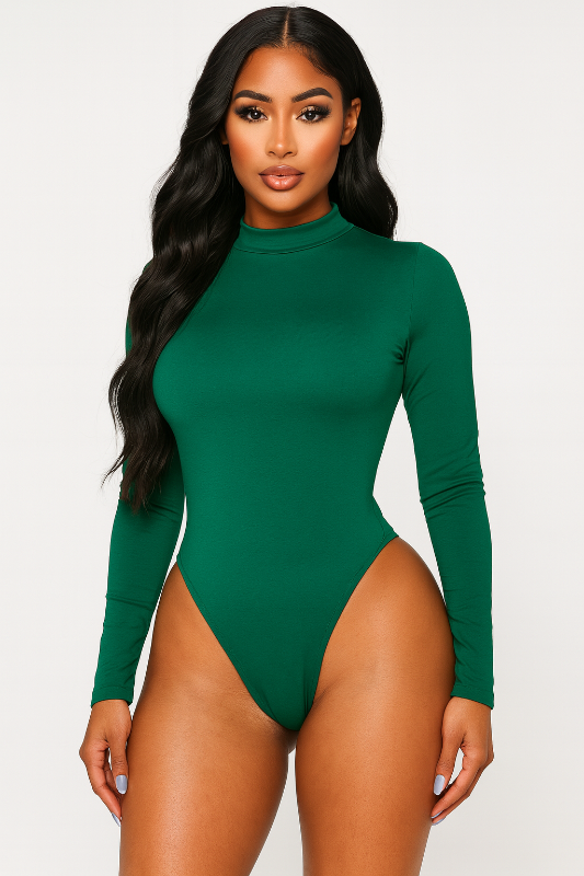 Elevate your style with the Mock Neck Lined Basic Bodysuit from Got the Look.