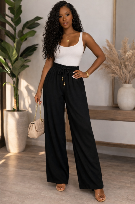 High Rise Wide Leg Pant