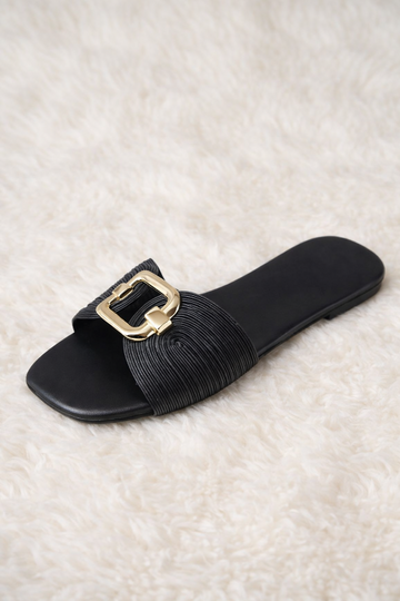Elegant Buckle Slide Sandal