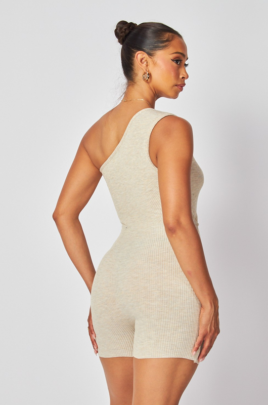 Cut Out Front One Shoulder Romper