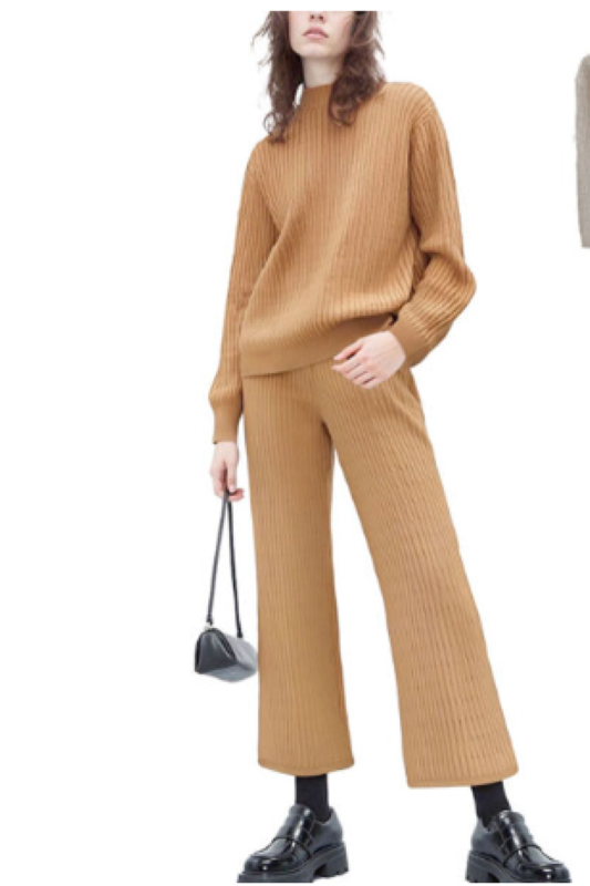 Long Sleeve Cable Knit Pant Set