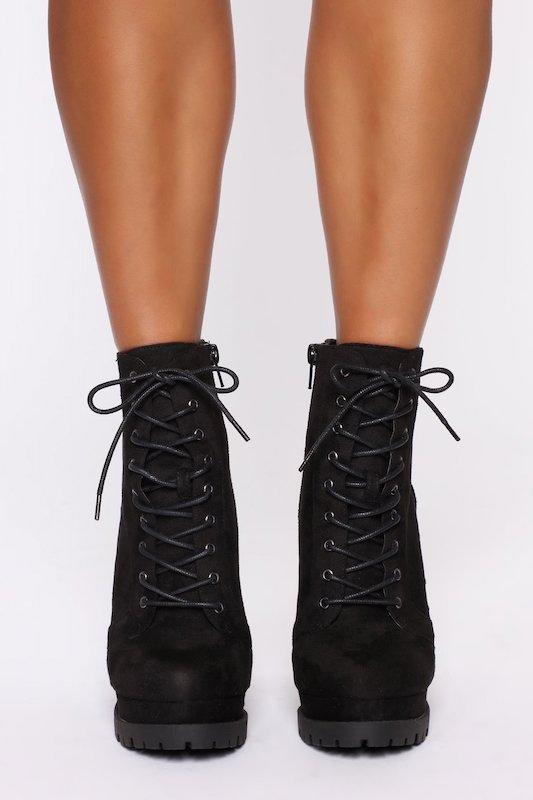 Black Lace Up Booties LEGEND FOOTWER INC
